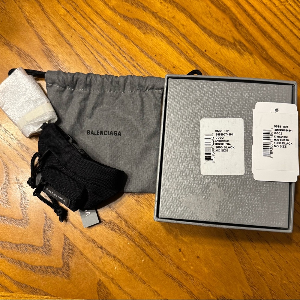 Balenciaga Black Keychain Wristlet